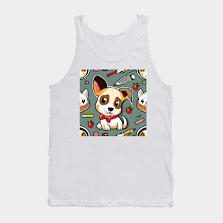 Puppy patten Tank Top